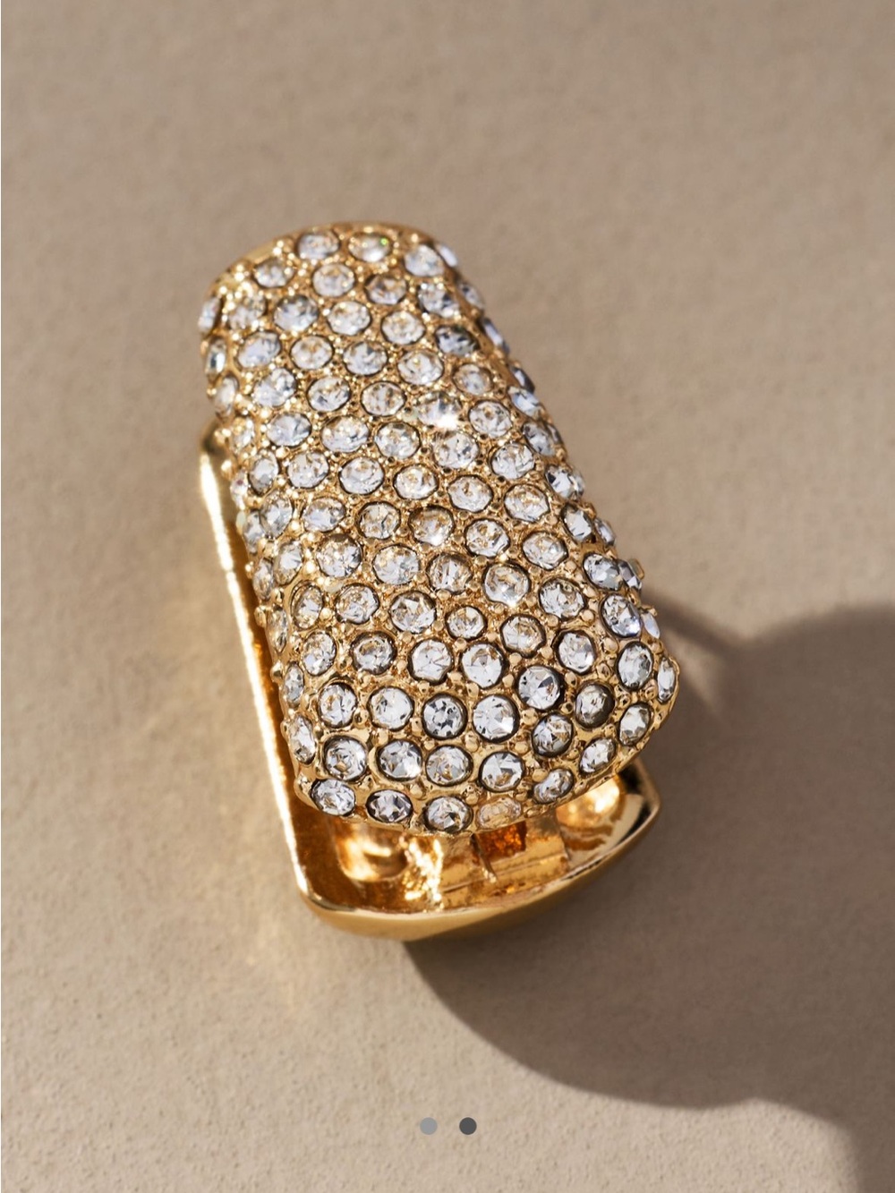 New! Anthropologie Gold Plated Crystal Huggie Earrings NWOT (4021) - Picture 2 of 3